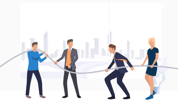 业务团队在玩战略游戏。图片下载