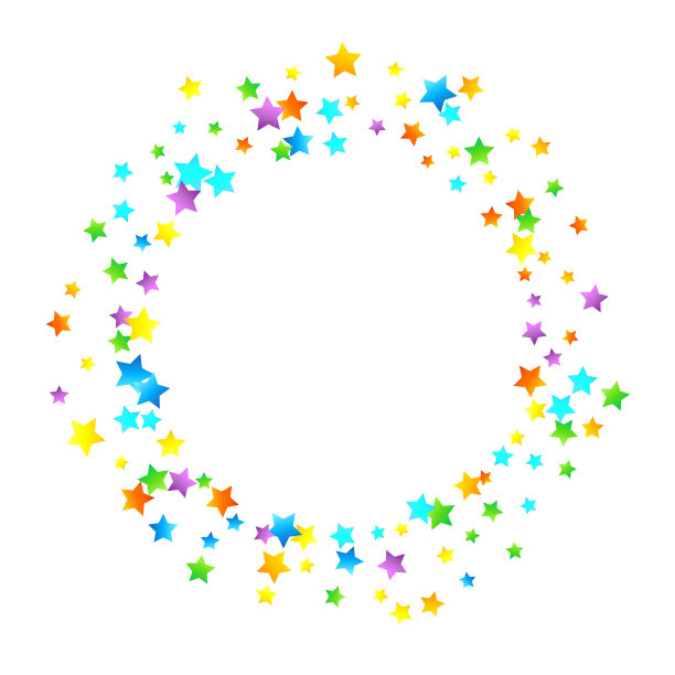 彩虹节日五彩纸屑。狂欢节明星下降。图片下载