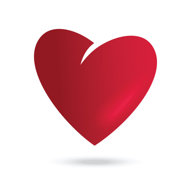 心形图标，现代简约扁平风格。爱心符号素材图片下载