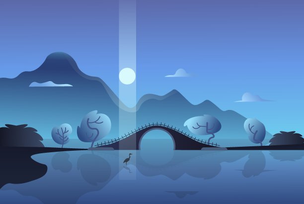 夜景带桥图片下载