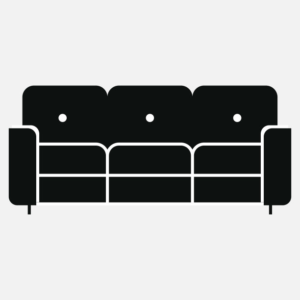 沙发图标。设计简单，图形象形，标志。向量图片下载