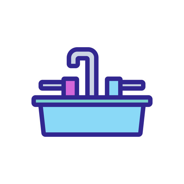 水槽图标矢量。孤立轮廓符号插图图片下载