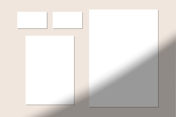 矢量模拟的白色空白垂直纸。阴影覆盖的效果。透明柔和的光线和角落的阴影。透明窗影和自然闪电模型。10 eps网。图片下载