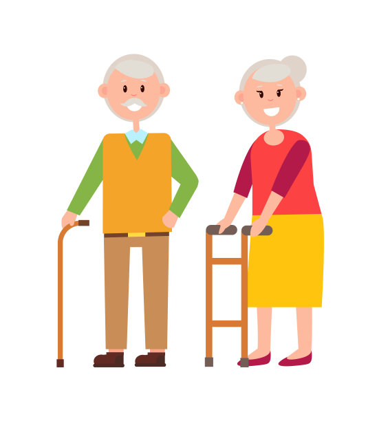 可爱的祖父母图片，矢量插图图片下载