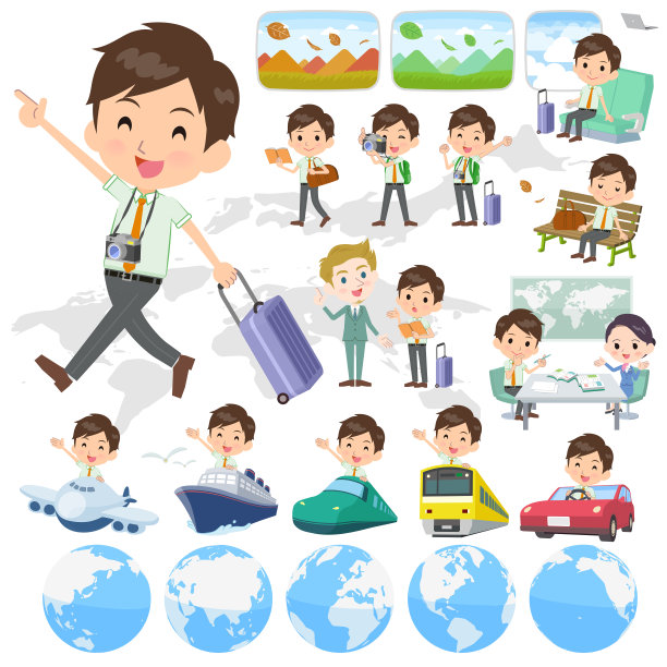 学校男孩淡绿色衬衫夏天旅行图片下载