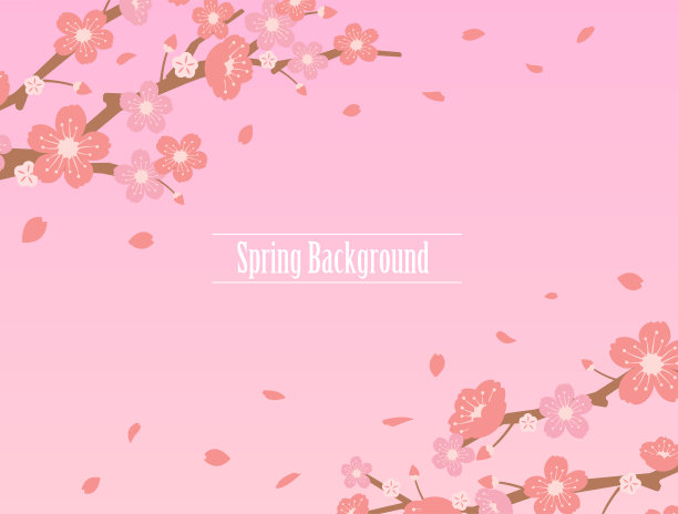 樱花背景插图(春季主题)图片下载