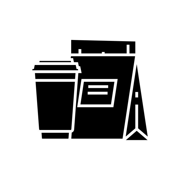 外卖食品黑色图标、概念插图、矢量平面符号、字形符号图片下载