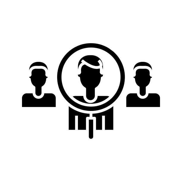 搜索工人黑色图标，概念插图，矢量平面符号，象形符号图片下载