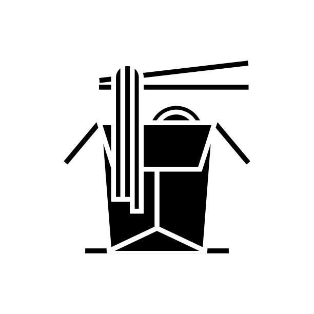 外卖面食黑色图标，概念插图，矢量平面符号，象形符号图片下载