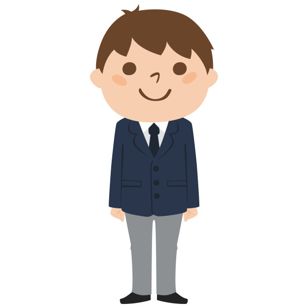 穿校服的高中男生插画图片下载