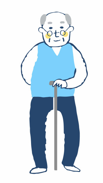拄着拐杖站着的老人图片下载