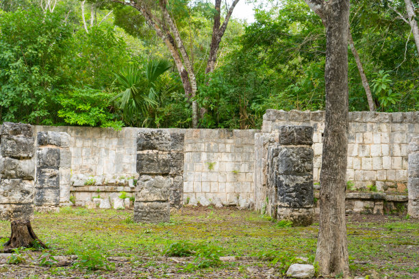 一组一千列。奇琴伊察考古遗址。古玛雅文明的建筑。旅游照片或壁纸。尤卡坦半岛。图片下载