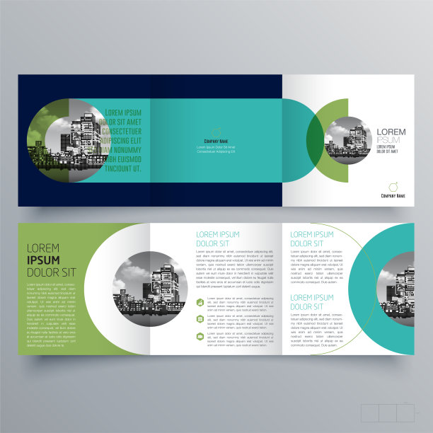 宣传册设计，宣传册模板，创意三折，趋势宣传册图片下载