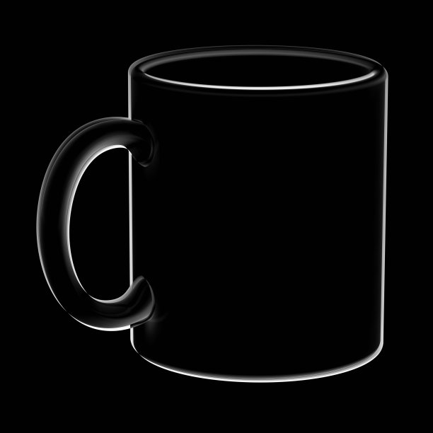 黑色背景的马克杯。图片下载