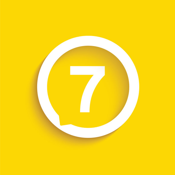 数字在语音气泡矢量图标。平面矢量插图孤立在黄色背景。股票插图图片下载