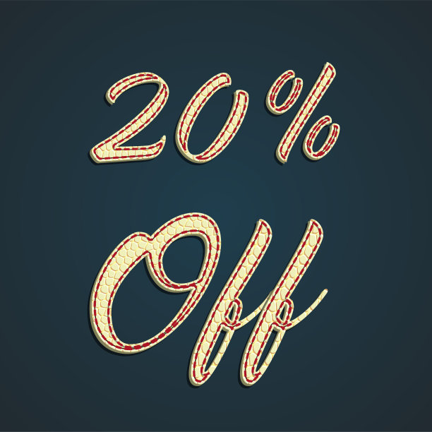 “折扣”皮革标志，矢量插图图片下载