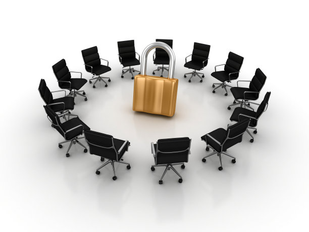 椅子与挂锁团队合作- 3D渲染图片下载