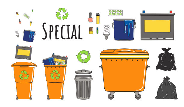 装有垃圾的垃圾桶图片下载