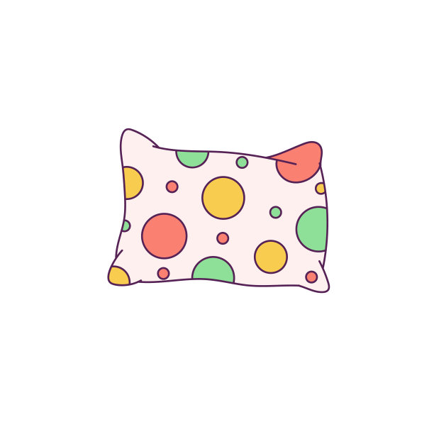 柔软的纺织床枕头或靠垫图标，草图矢量插图孤立。图片下载