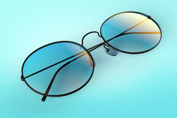 眼镜孤立在蓝色库存照片图片下载