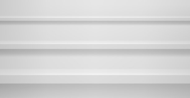逼真的工作室墙壁，最小的3d架子。地板，水平现实空架子在矢量背景。图片下载
