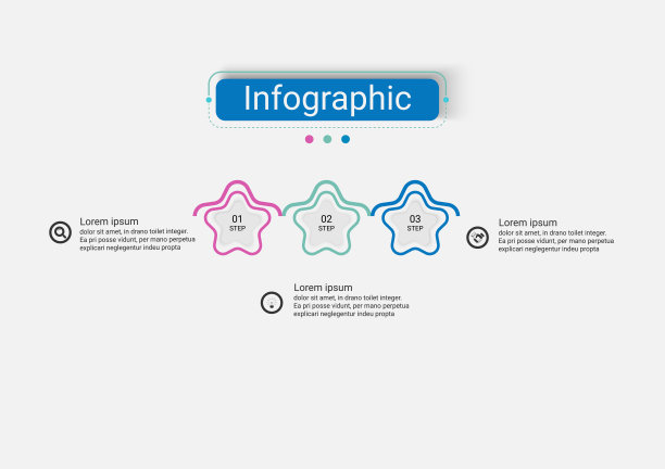 信息图矢量星设计业务信息图模板3个选项。图片下载