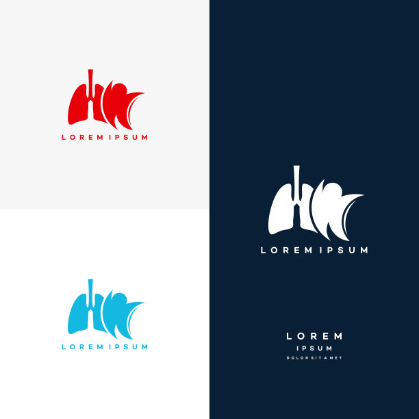 健康肺标志设计矢量，肺人标志，设计概念，标志，模板的标志元素图片下载