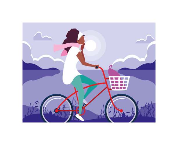 拥有自行车的女人，拥有健康生活方式的女人图片下载