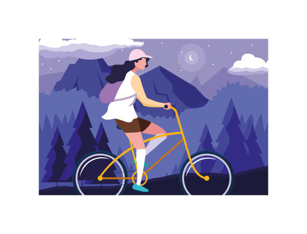 拥有自行车的女人，拥有健康生活方式的女人图片下载