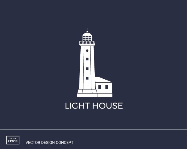 Lihgthouse标志模板。图片下载