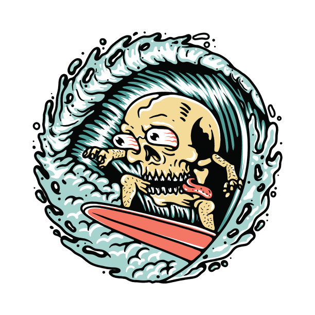 夏季海滩假日图形插图矢量艺术t恤设计图片下载