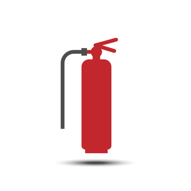 矢量简单的灭火器平面图标图片下载