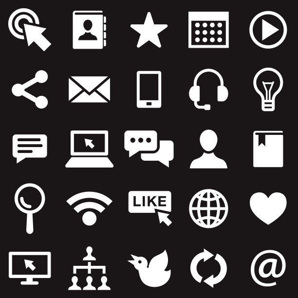 社交媒体图标集图片下载