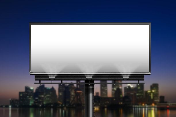 城市里的空白广告牌素材图片