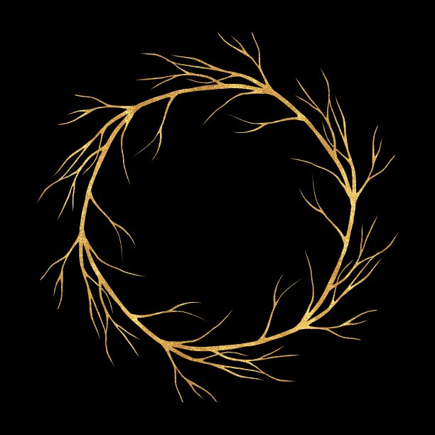 枯枝上的金花环图片下载