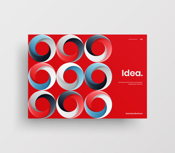 创意业务表示向量A4水平方向首页模拟。现代企业报表封面抽象几何插图设计布局。公司身份手册模板。图片下载