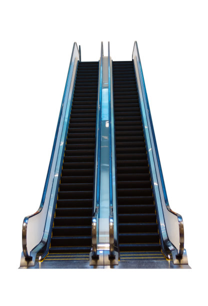 自动扶梯孤立在白色背景上图片下载
