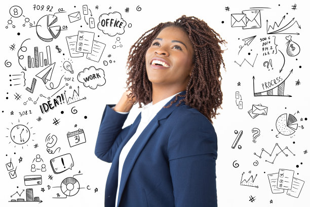 手绘商业图片与内容女人笑图片下载