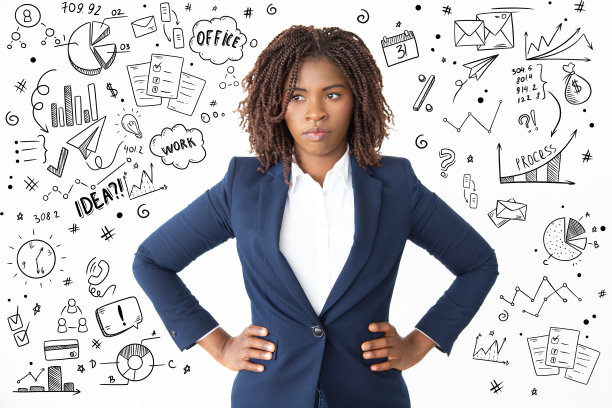 手绘商业图片与女人的手在腰部图片下载