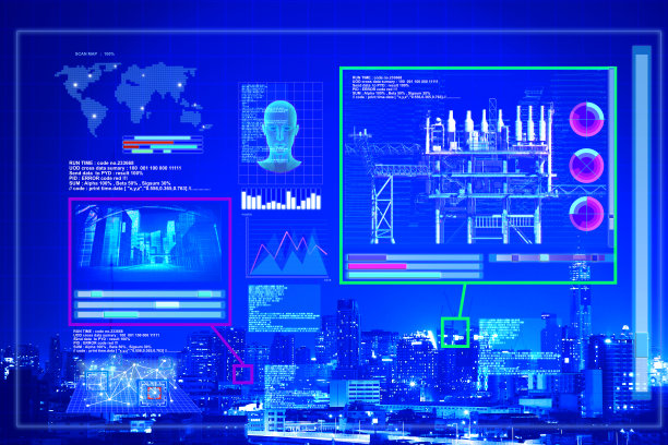 未来虚拟图形人工智能搜索位置在电脑屏幕上，插画图片图片下载