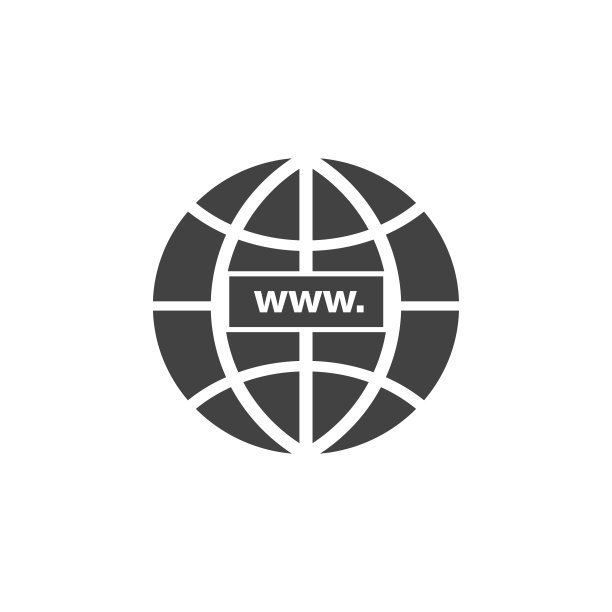 白色背景上的扁平线性设计的地球仪图标矢量图图片下载