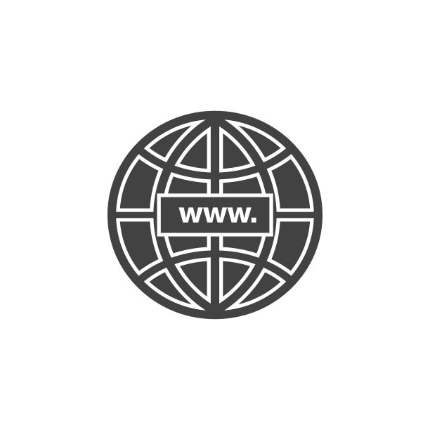 白色背景上的扁平线性设计的地球仪图标矢量图图片下载