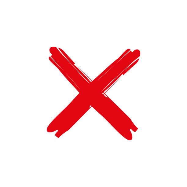 十字图标x矢量符号。平风格红色符号孤立矢量插图图片下载