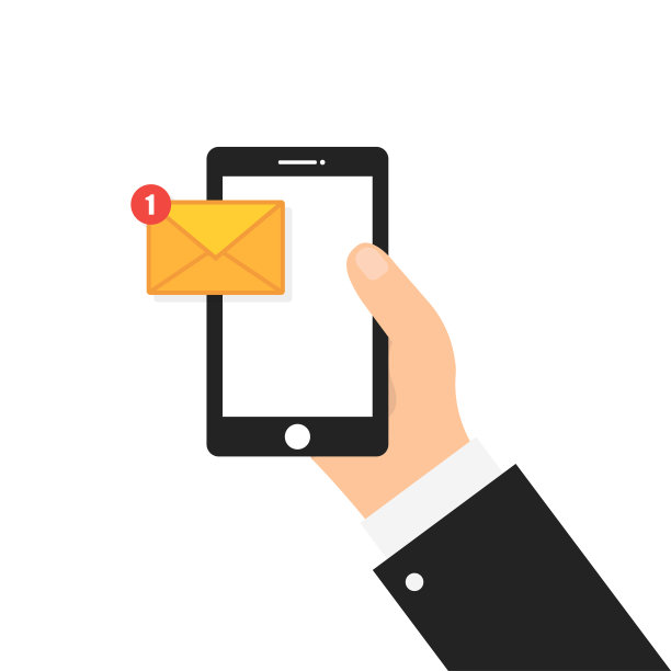 电子邮件通知的概念。红色短信错误。图标按摩智能手机上的新短信。平面设计中的插图。矢量图图片下载