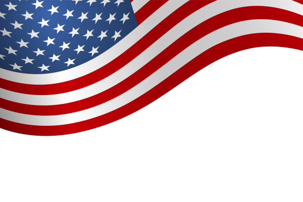 美国国旗或美国国旗。国旗美国多彩孤立。向量图片下载