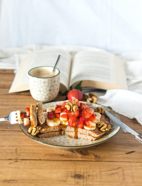 煎饼，早餐，糖浆，食物，正餐图片下载