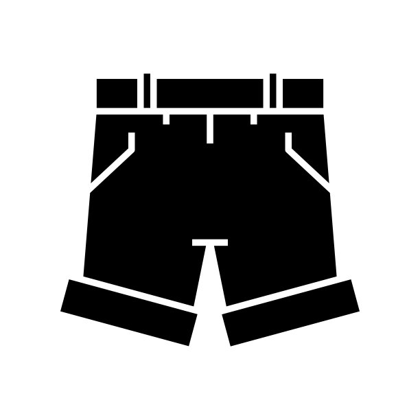 短裤黑色图标，概念插图，矢量平面符号，象形符号图片下载