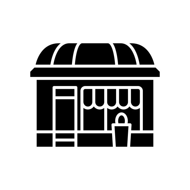 小店黑色图标，概念插图，矢量平面符号，象形符号图片下载