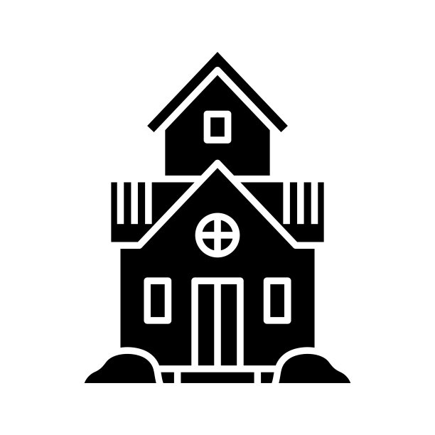 单户住宅黑色图标，概念插图，矢量平面符号，象形符号图片下载