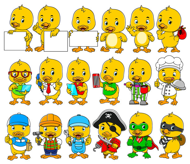 可爱的小鸭子吉祥物包装图片下载